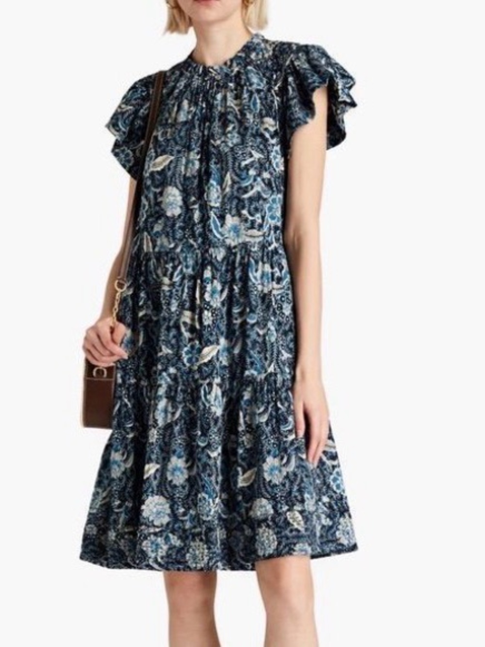 Ulla Johnson Kasmin cotton-blend tiered dress boho summer resort wear